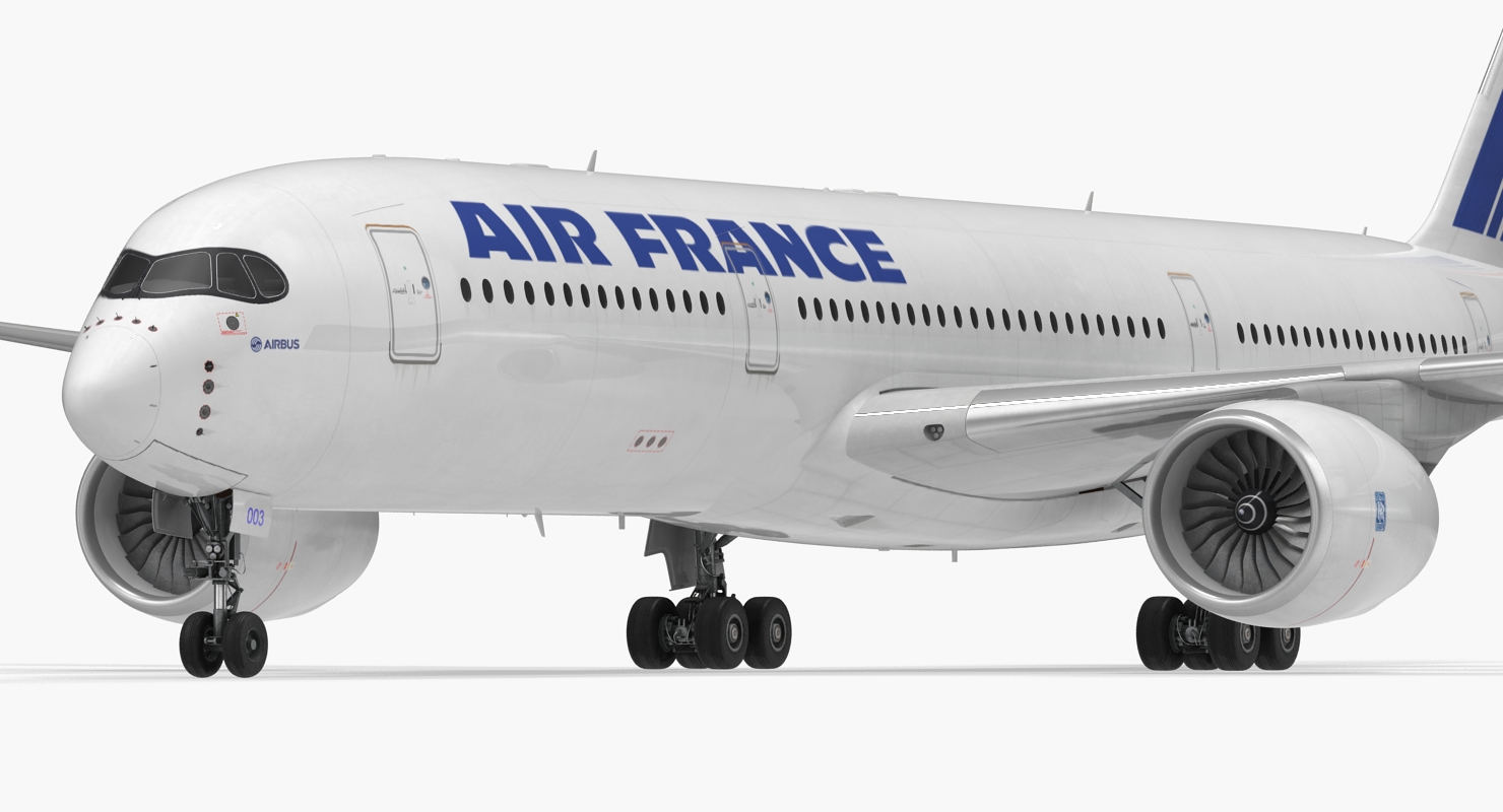 3D Airbus A350 900 Air France Rigged model