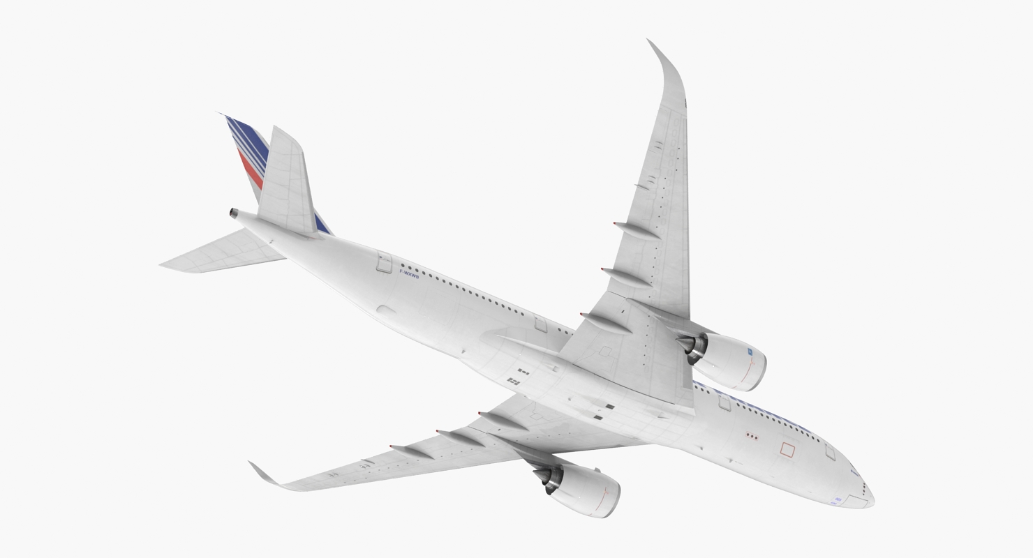 3D Airbus A350 900 Air France Rigged model