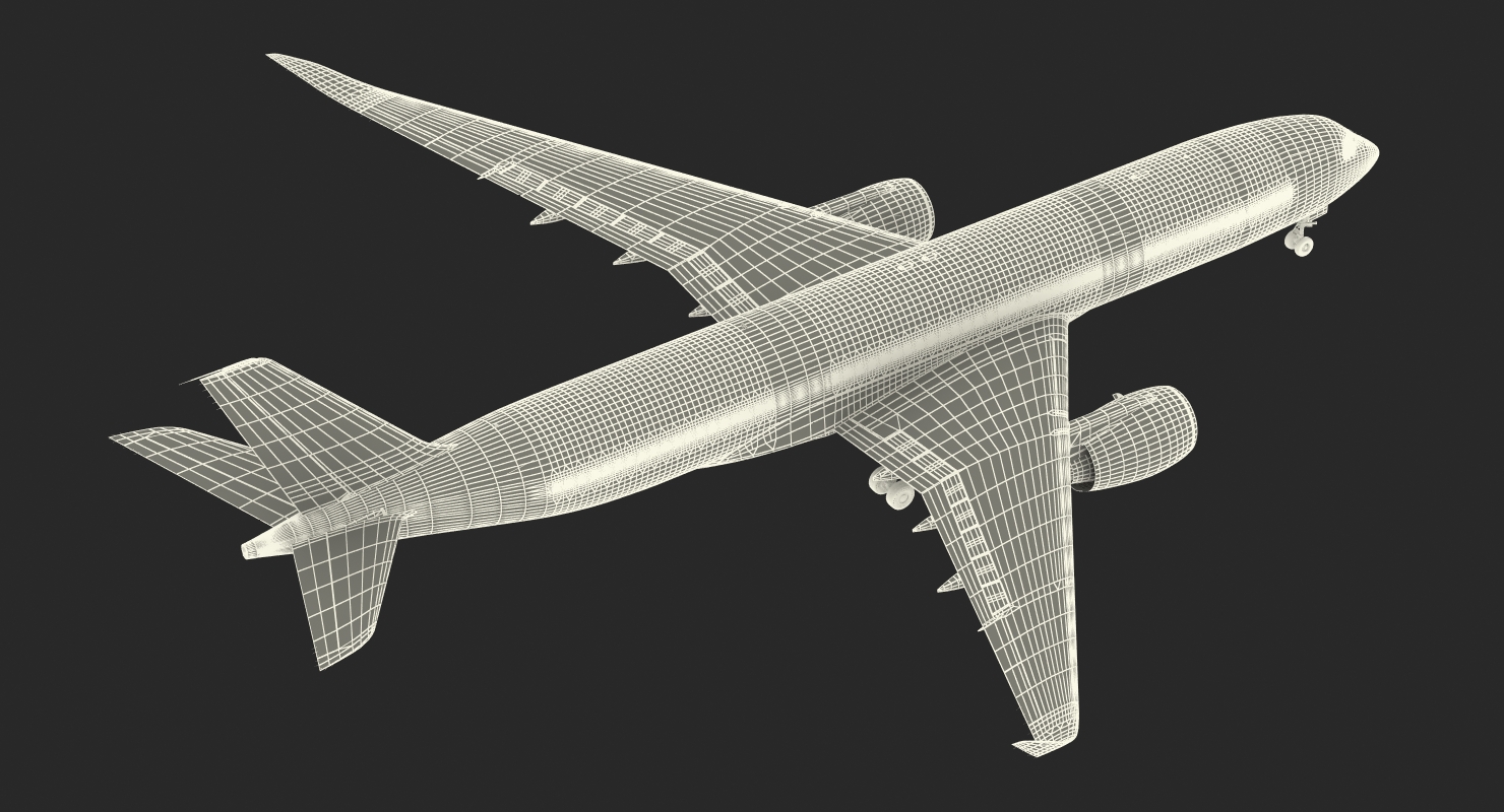 3D Airbus A350 900 Air France Rigged model