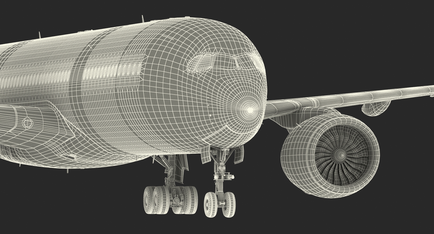 3D Airbus A350 900 Air France Rigged model