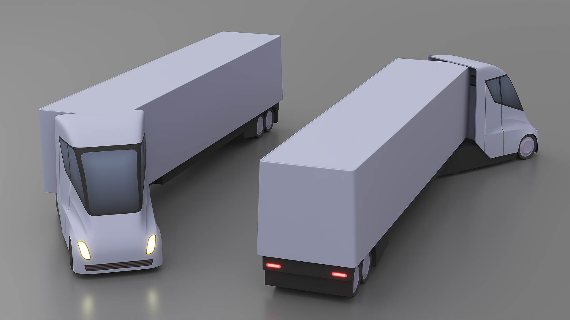 3D Playful Tesla Semi Truck Rigged