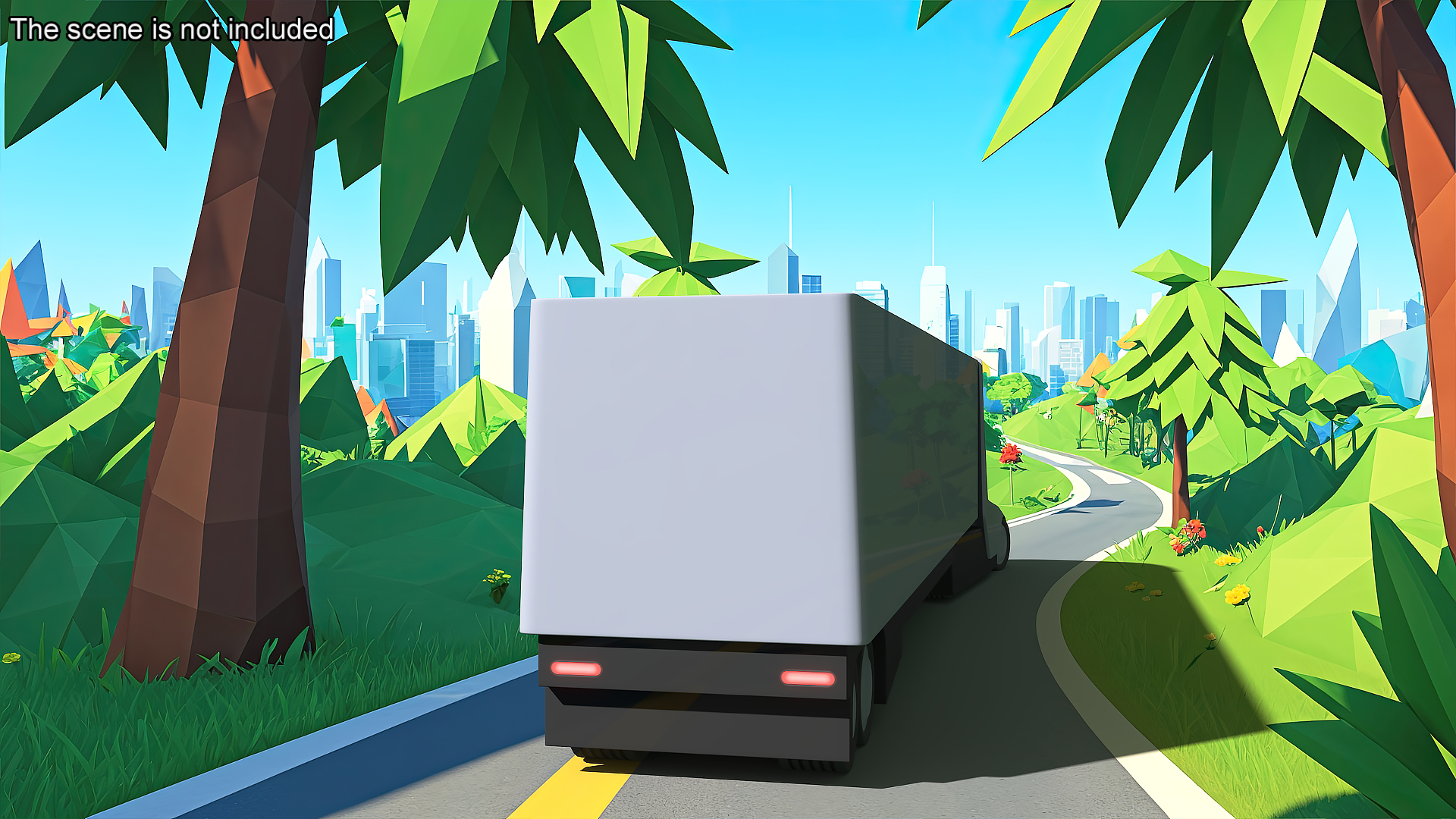 3D Playful Tesla Semi Truck Rigged