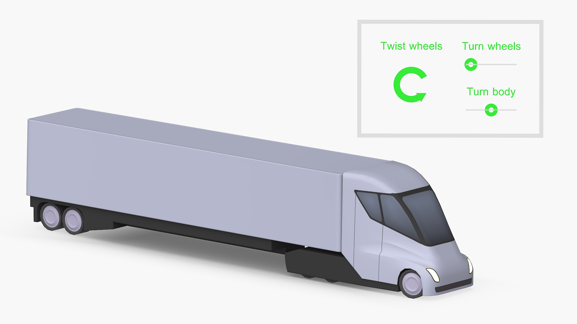 3D Playful Tesla Semi Truck Rigged