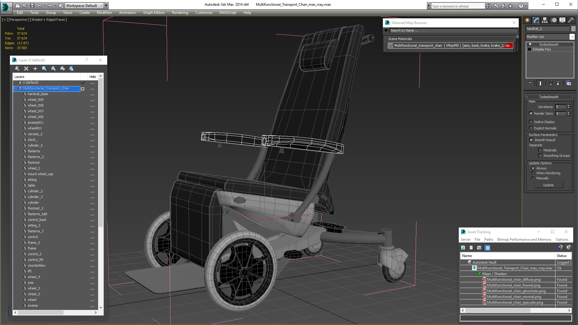 3D Multifunctional Transport Chair