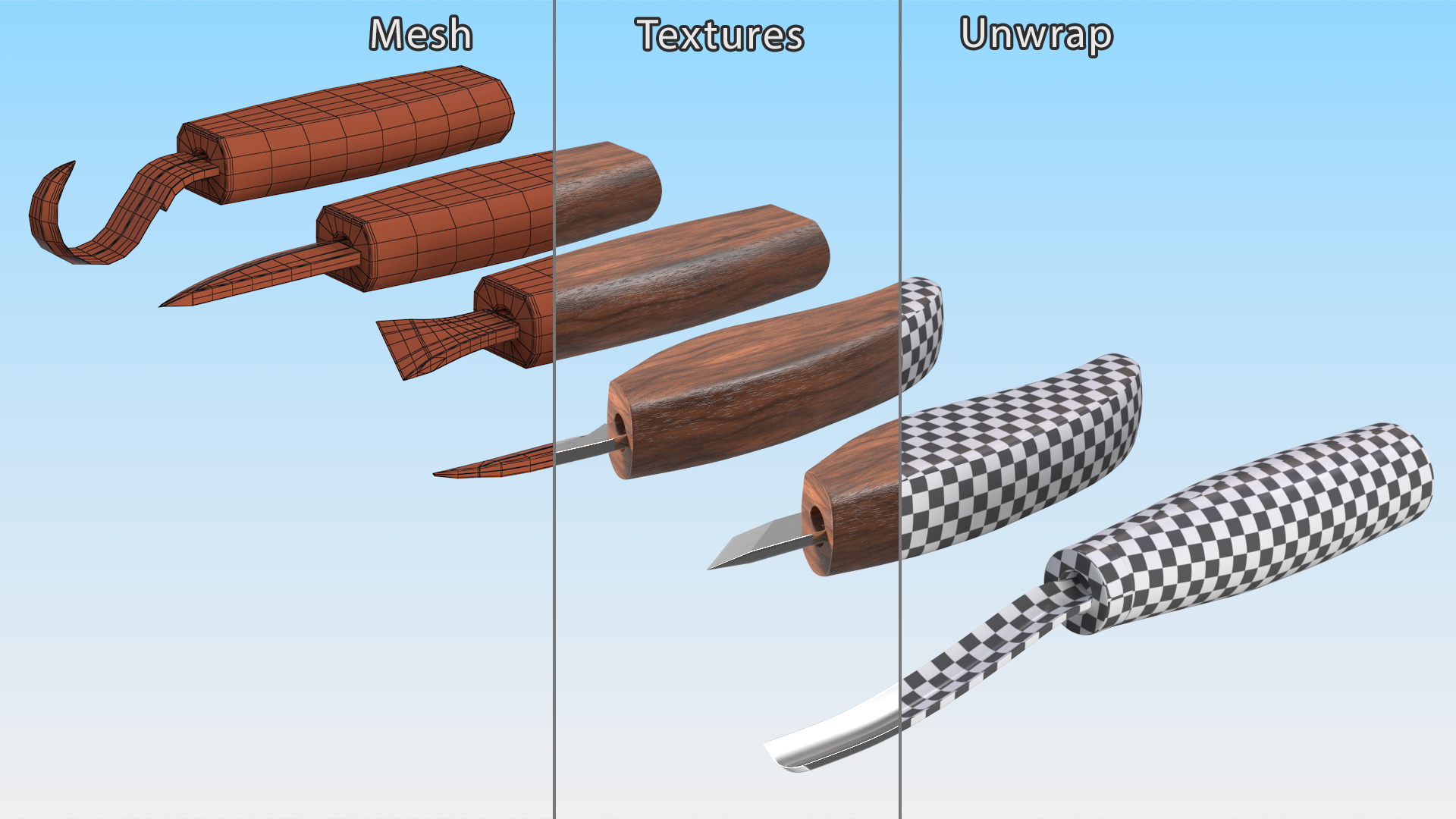 Wood Carving Tools Set 3D