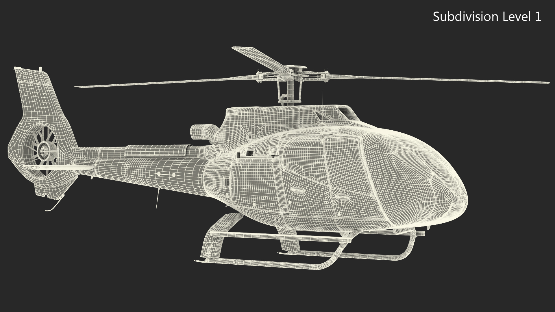 3D model Civil Helicopter Airbus H130 Rigged