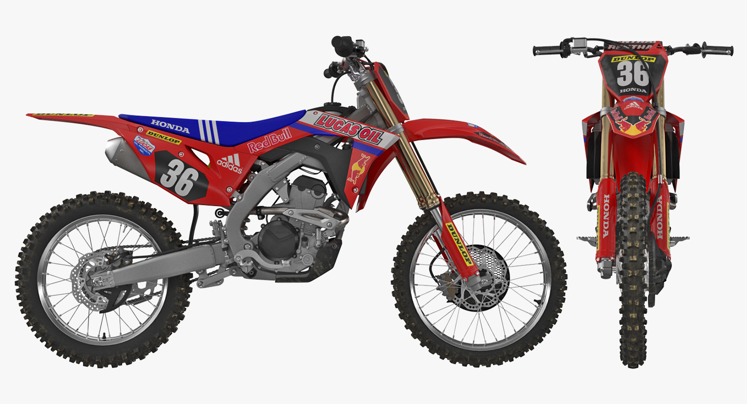 3D Motocross Bike Honda CRF250R 2018 model