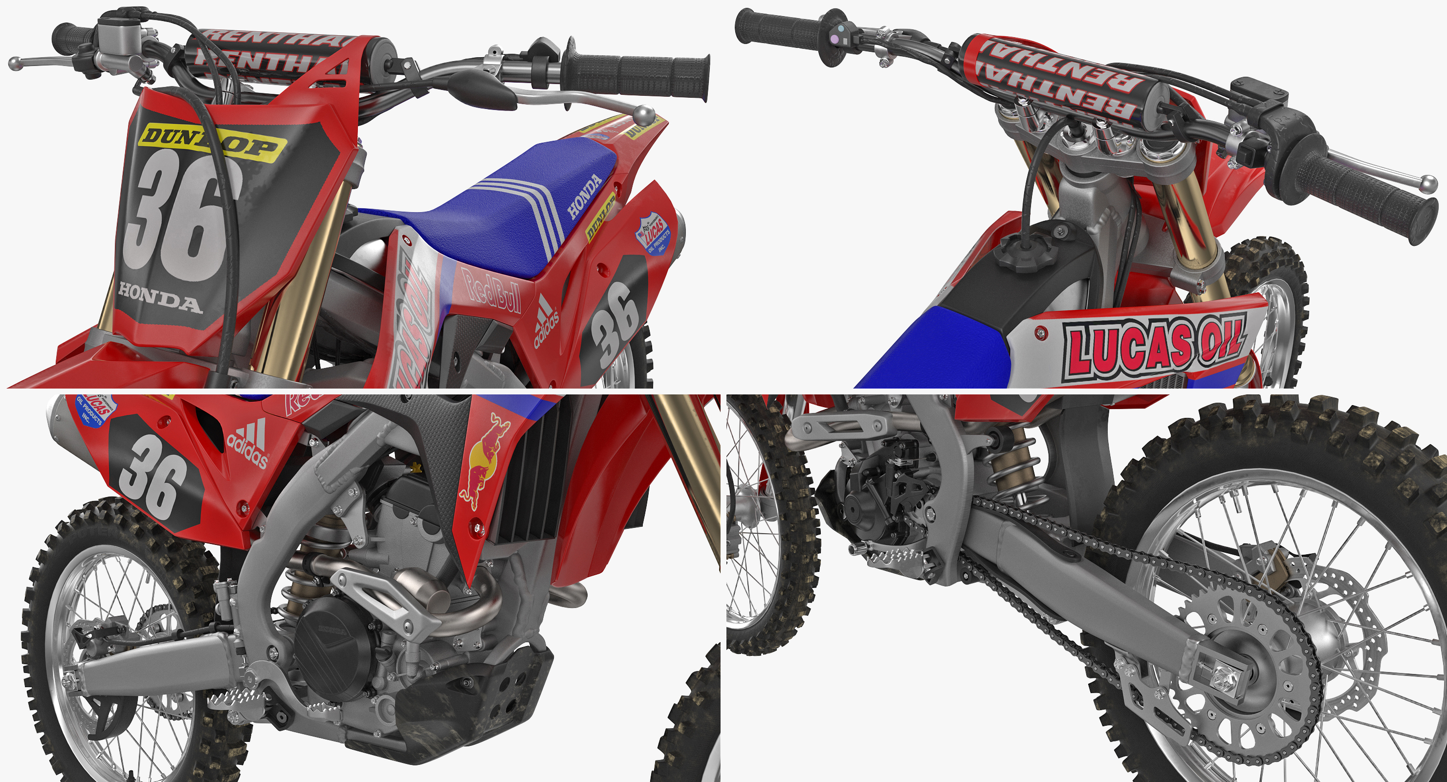 3D Motocross Bike Honda CRF250R 2018 model