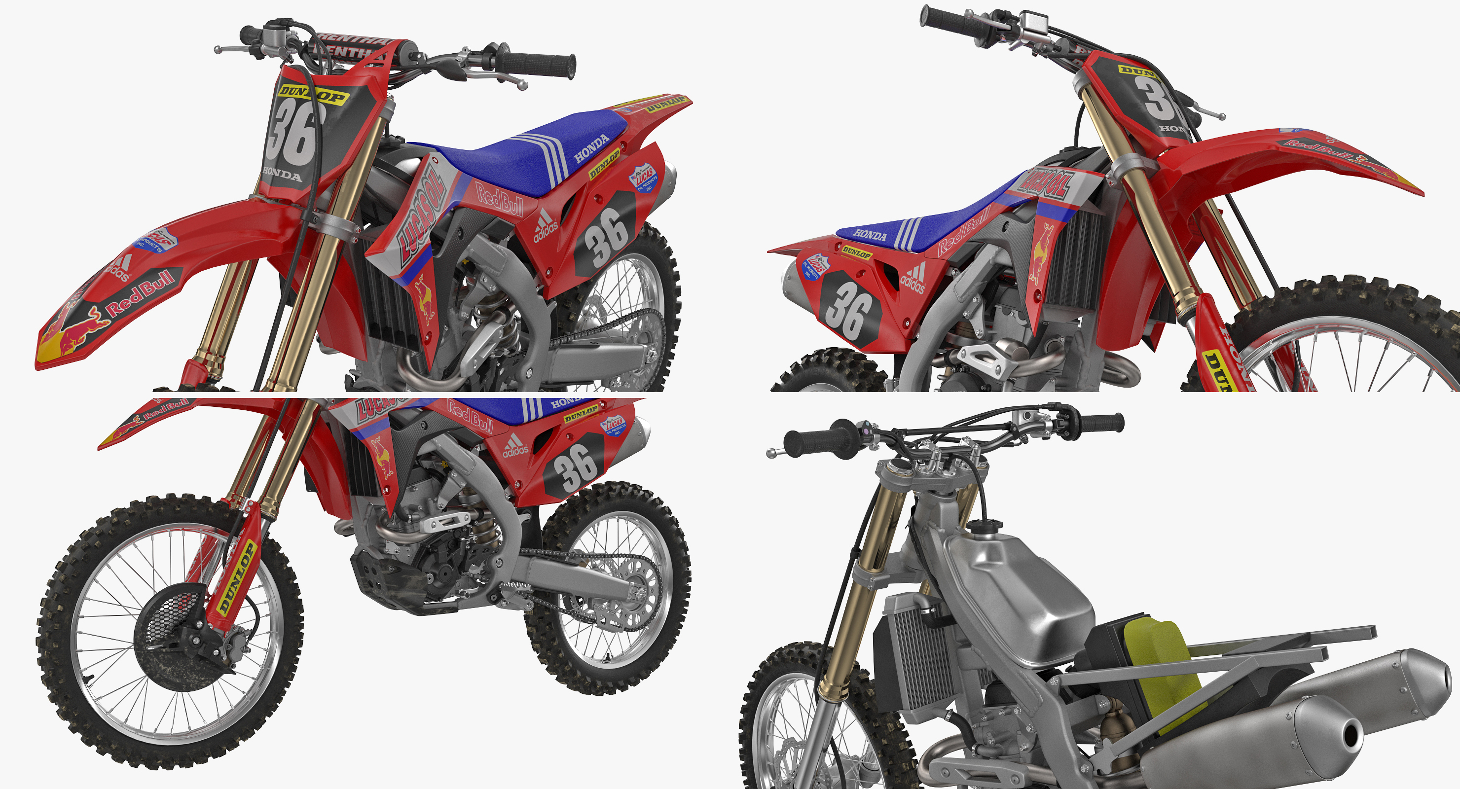 3D Motocross Bike Honda CRF250R 2018 model