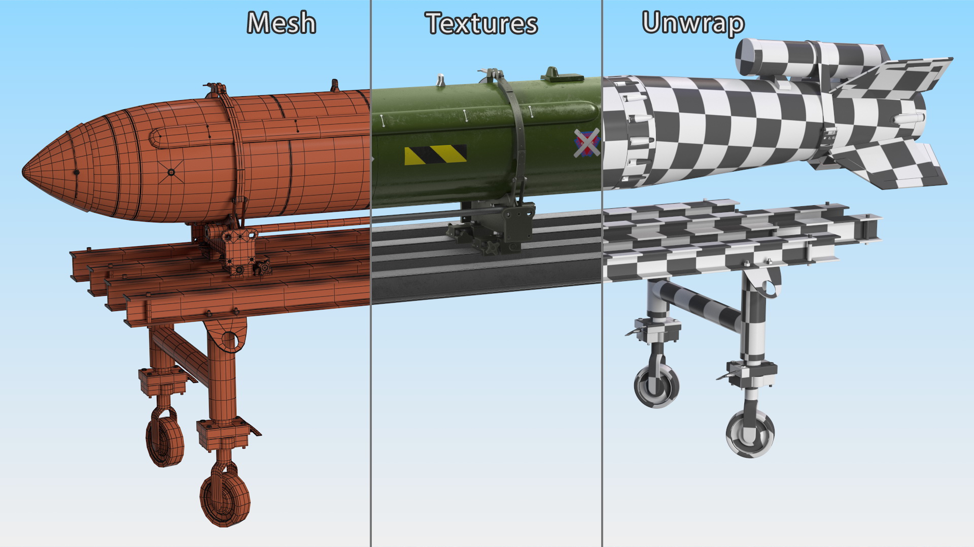 Cart with Israel Nuclear Warhead 3D