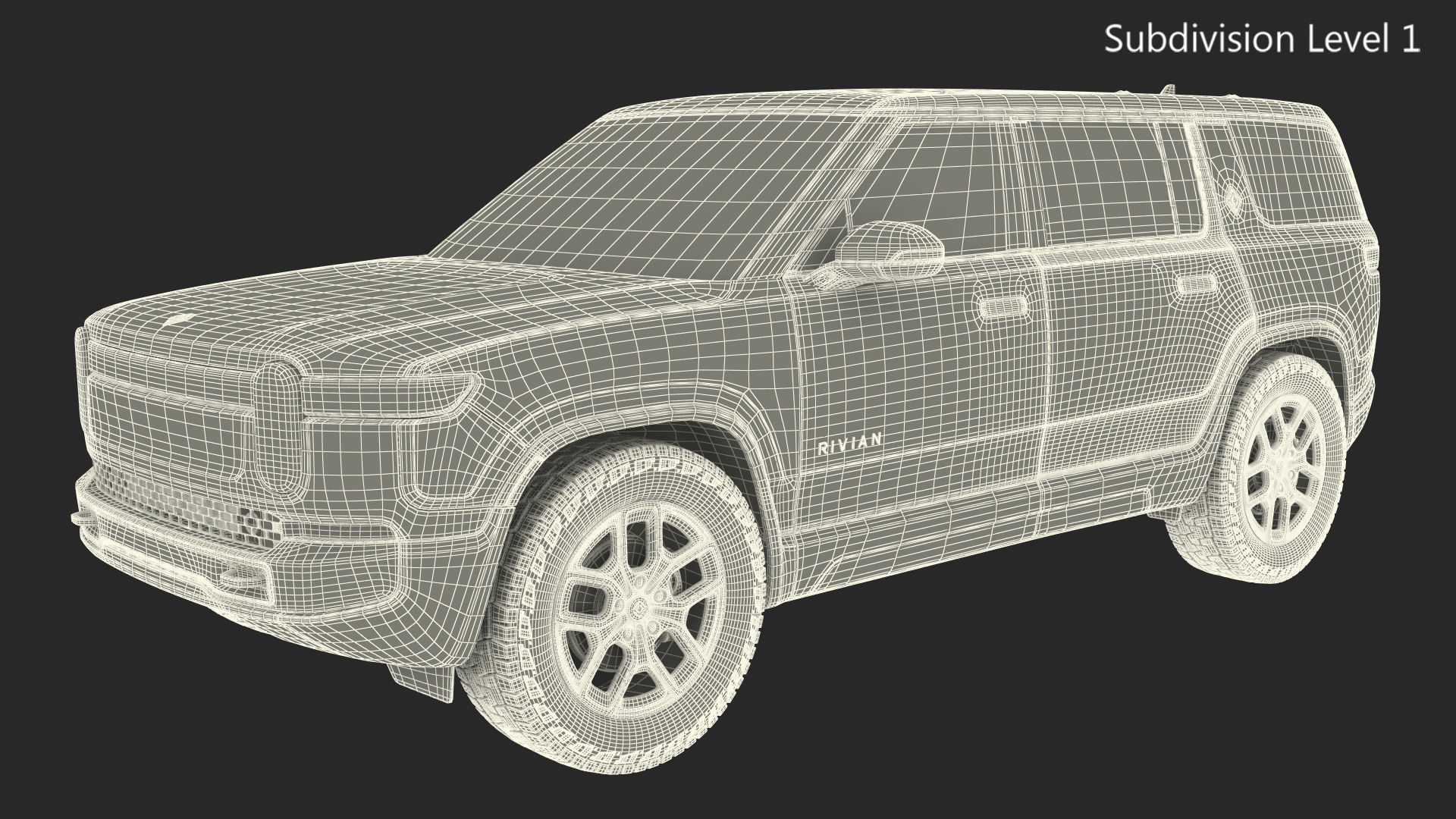 3D model 2023 Rivian R1S Quad Motor Red