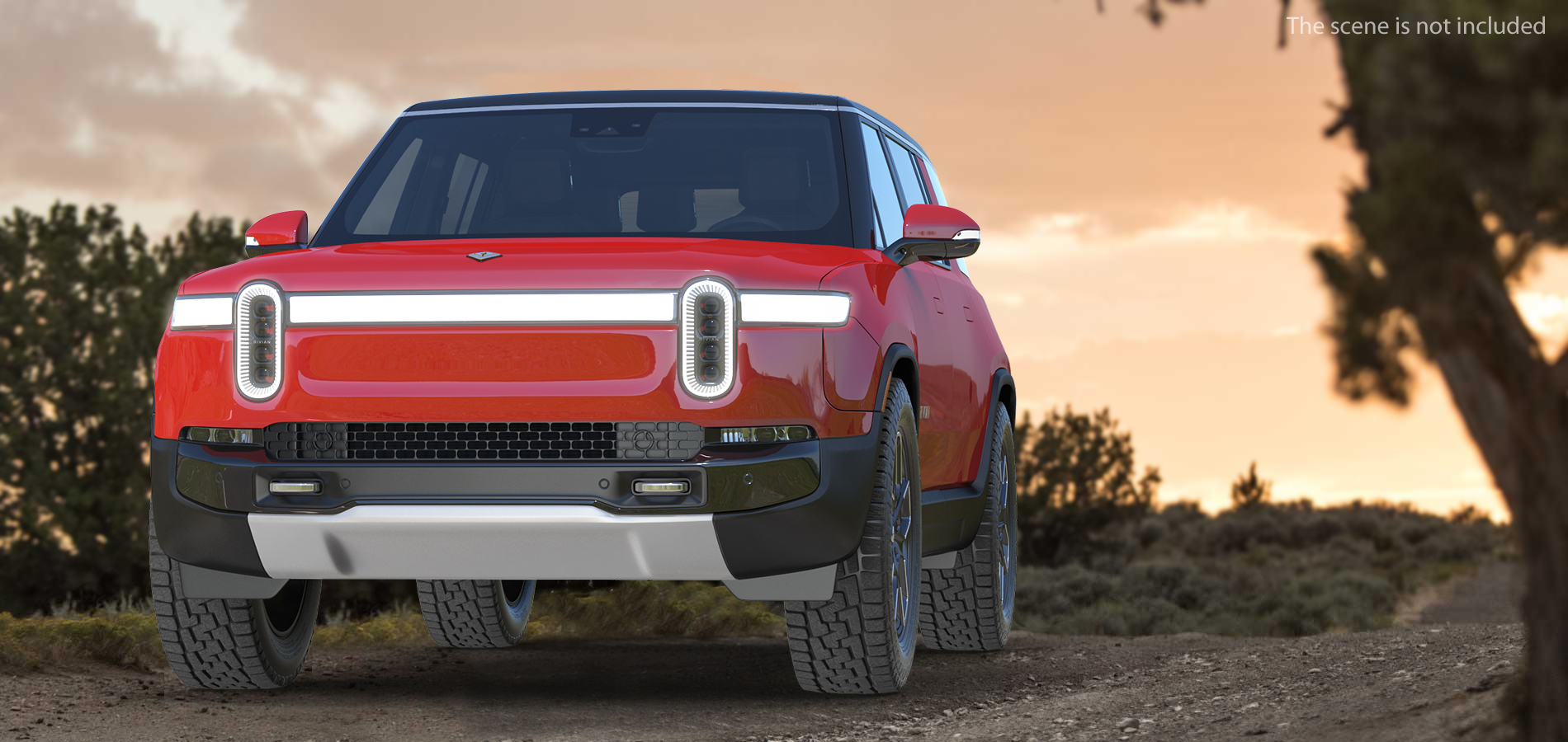 3D model 2023 Rivian R1S Quad Motor Red