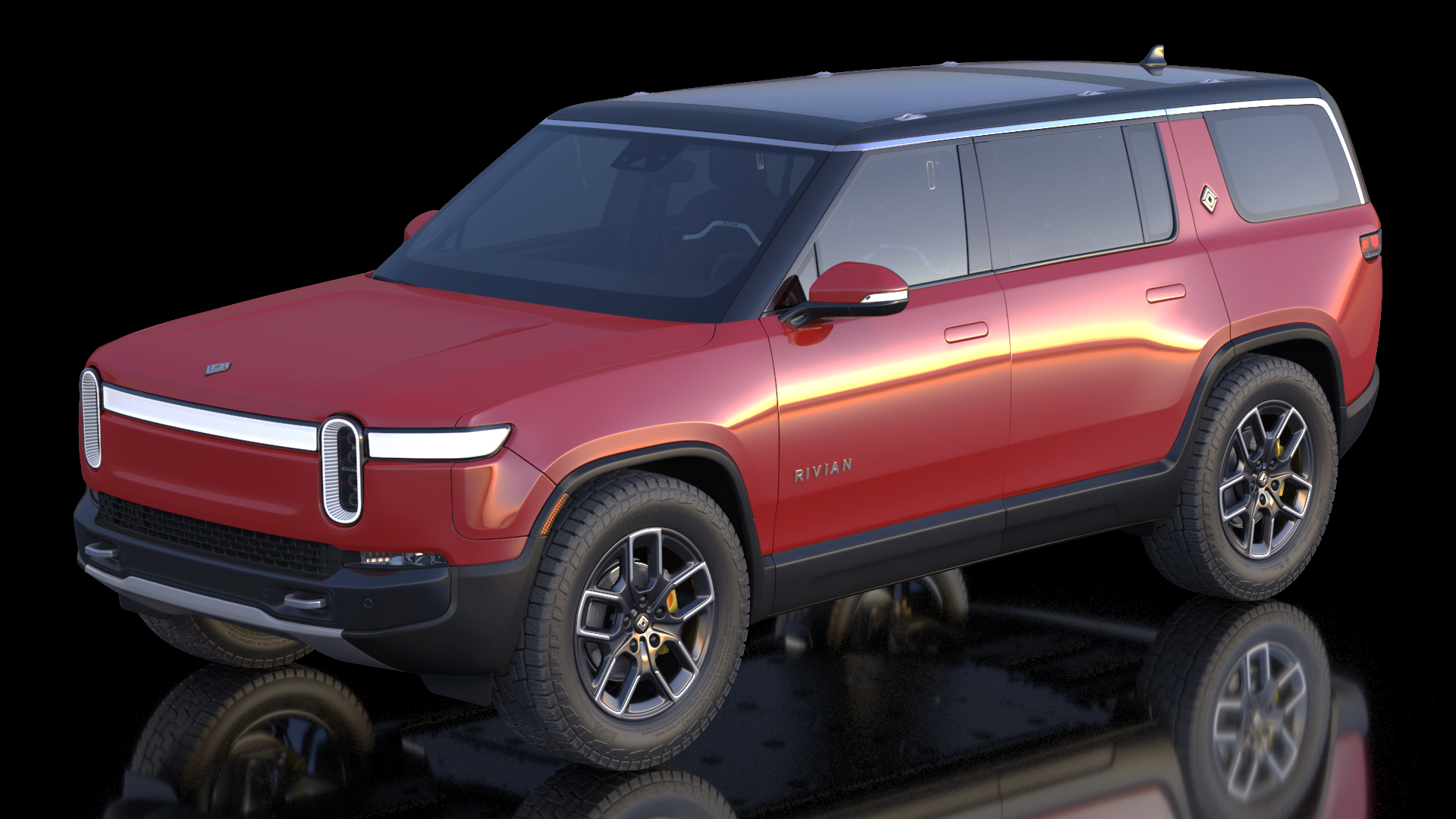 3D model 2023 Rivian R1S Quad Motor Red