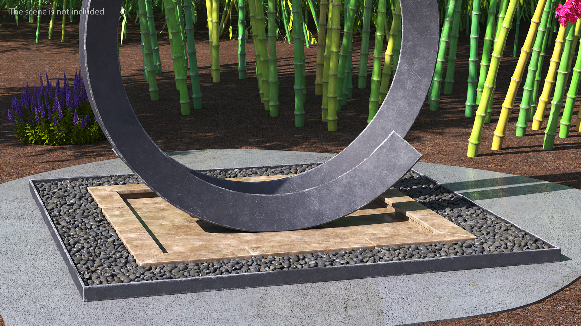 3D Circle Garden Fountain No Water