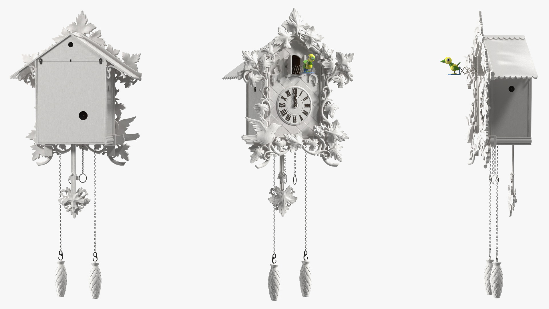 3D model Wooden Cuckoo Clock White