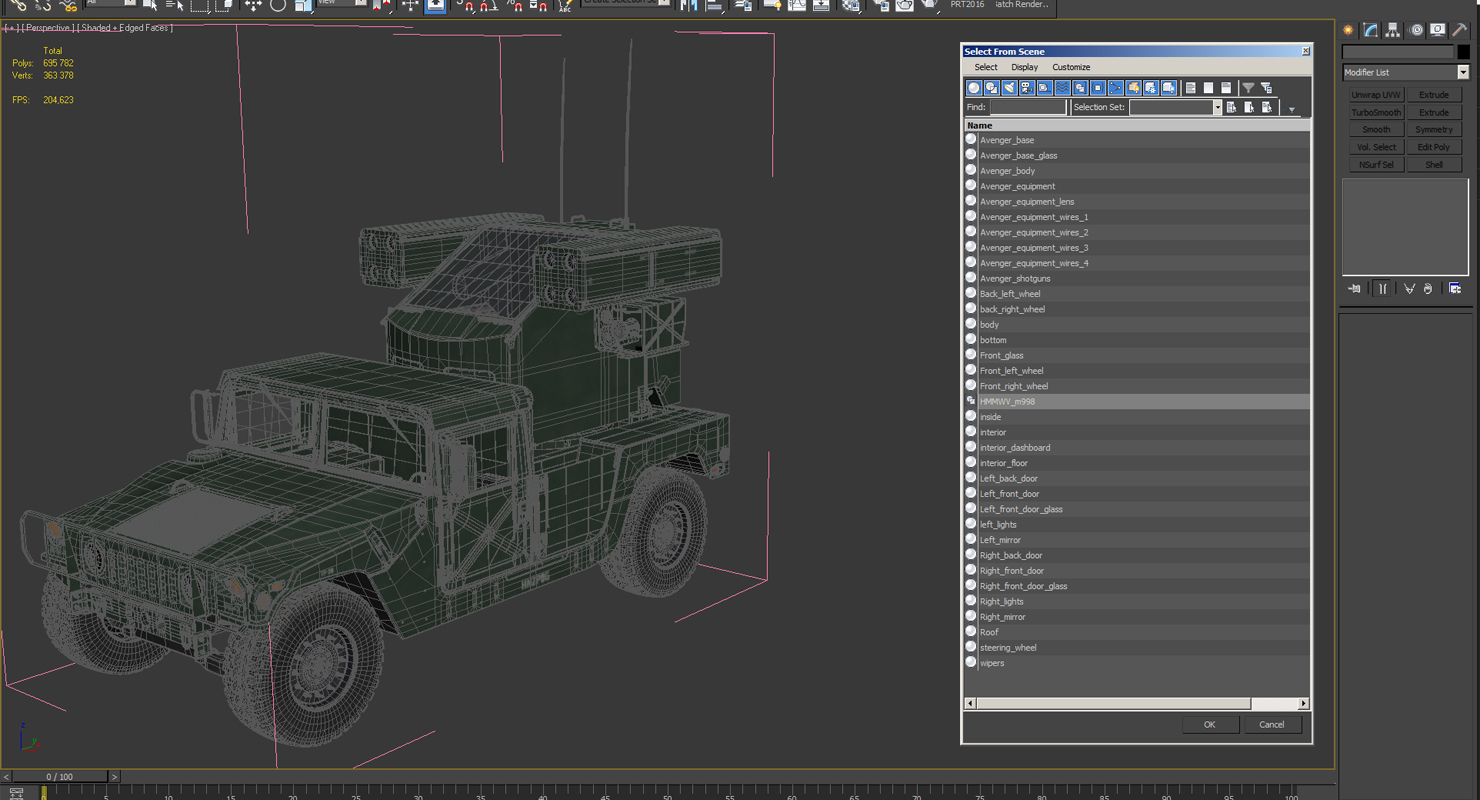 HMMWV M998 Equipped with Avenger 3D