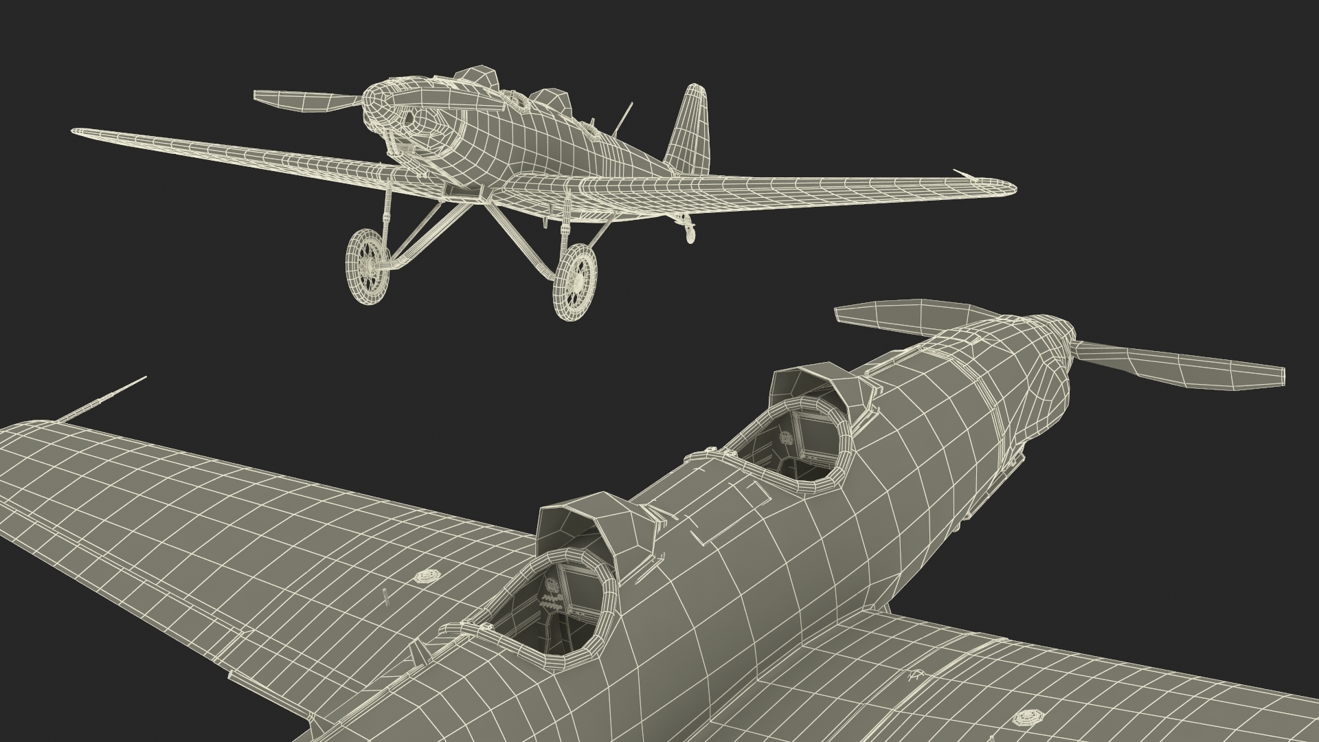 Vintage Sport Plane 3D model