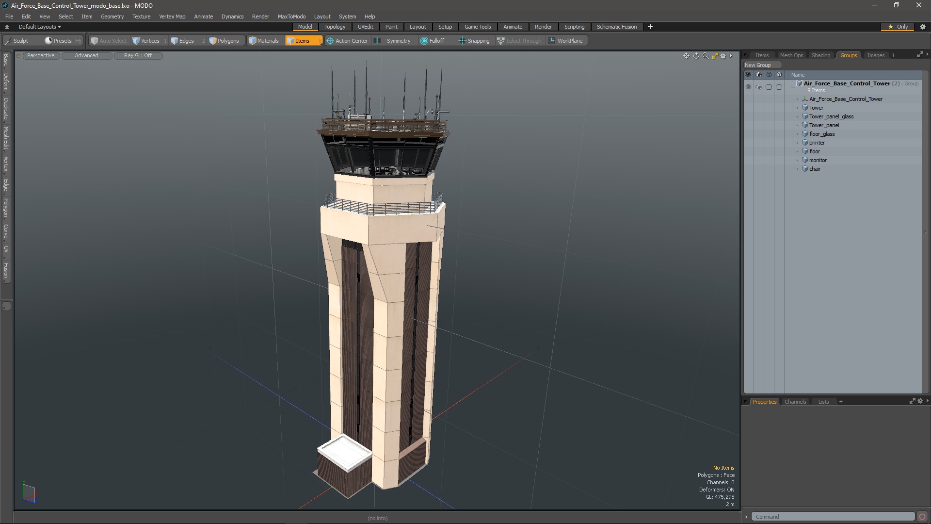 3D Air Force Base Control Tower model