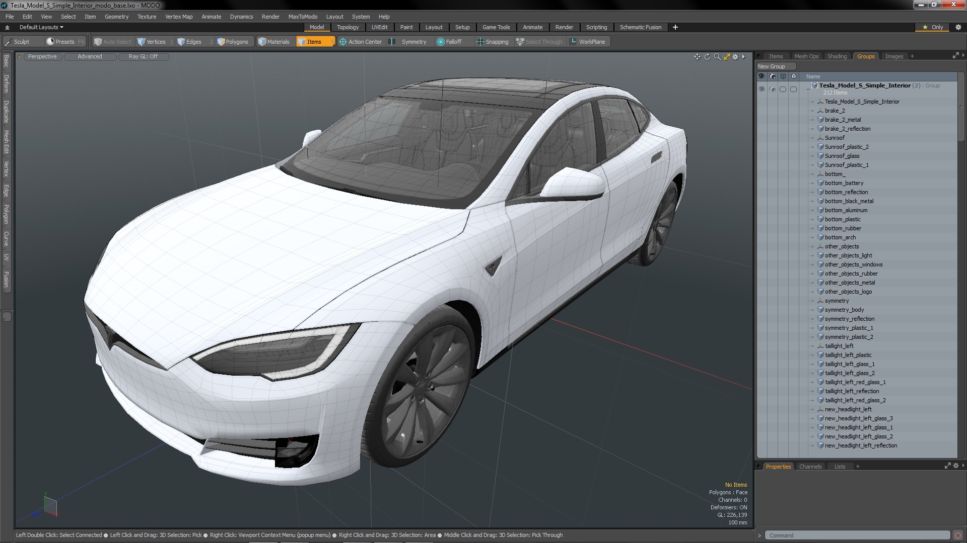 Tesla Model S Simple Interior 3D model