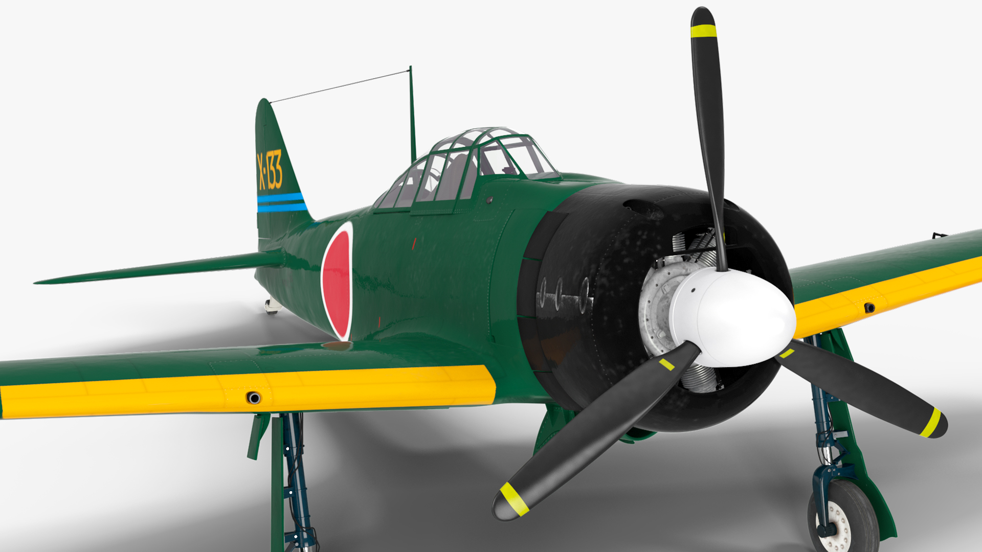 3D model A6M Zero WWII Fighter Aircraft