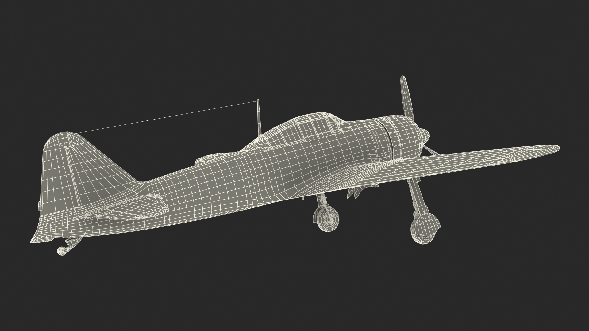 3D model A6M Zero WWII Fighter Aircraft