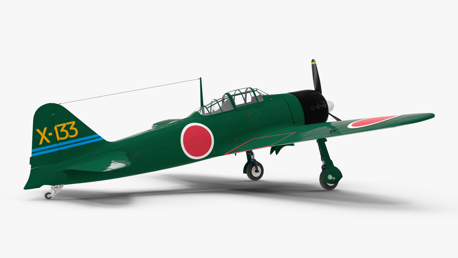 3D model A6M Zero WWII Fighter Aircraft