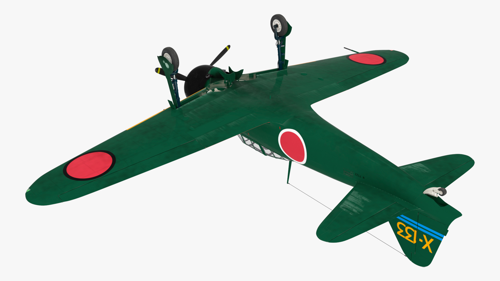 3D model A6M Zero WWII Fighter Aircraft