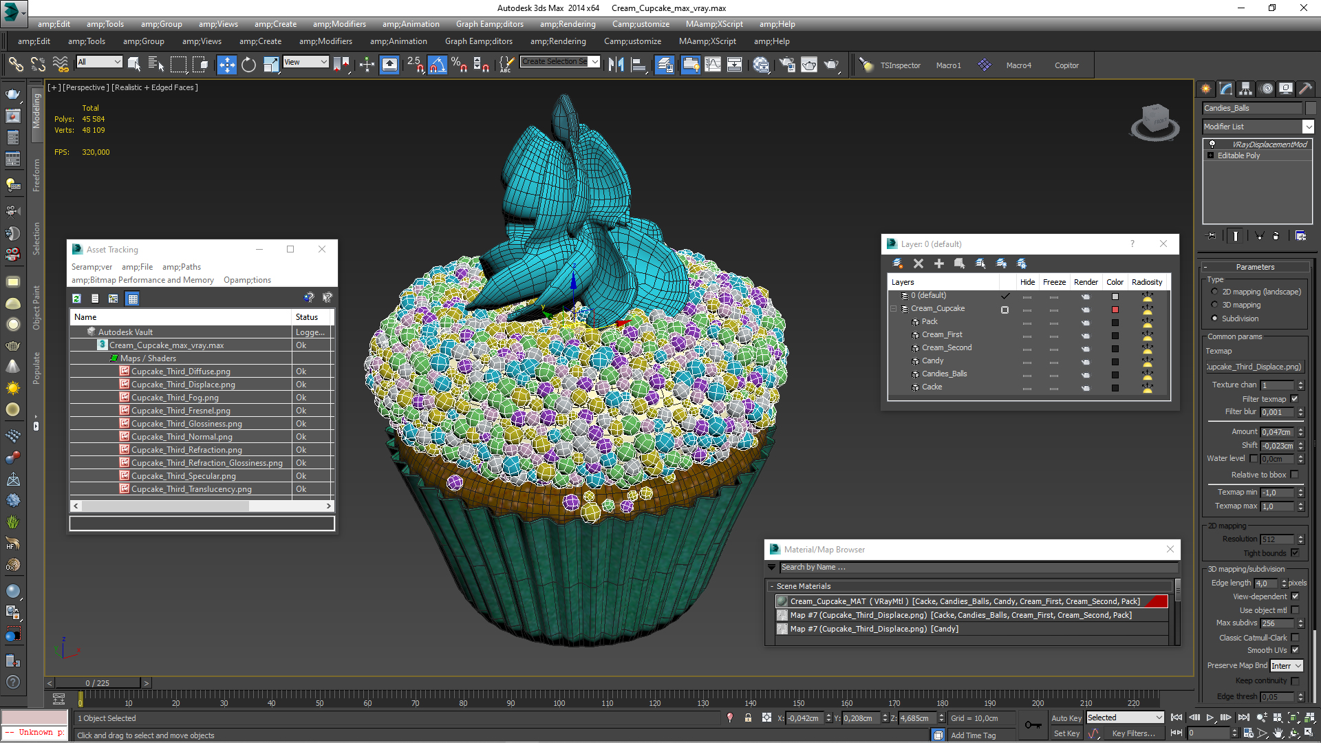 3D Cream Cupcake model