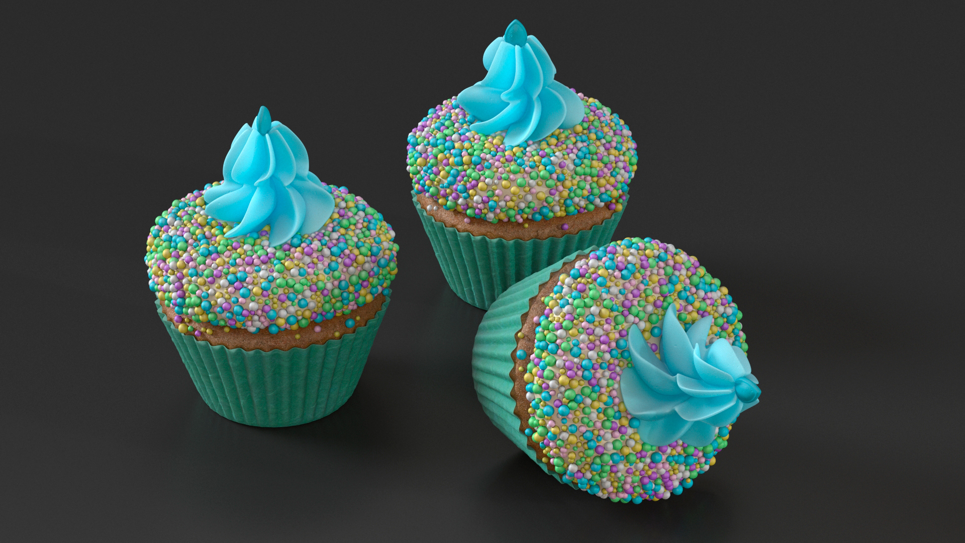 3D Cream Cupcake model