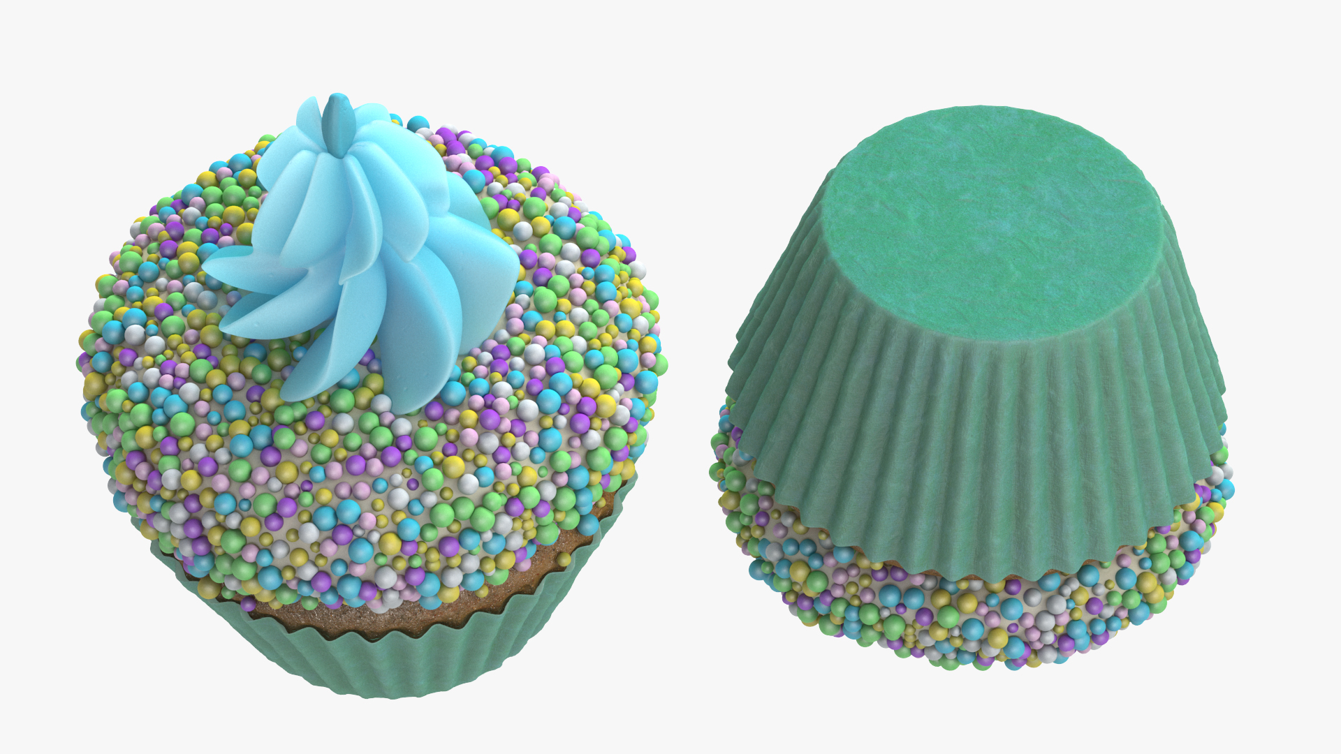 3D Cream Cupcake model