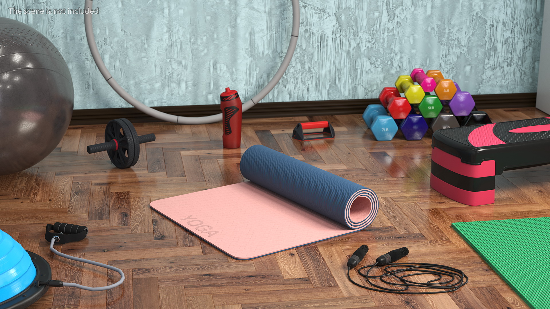 3D model Yoga Mat Rolled Pink