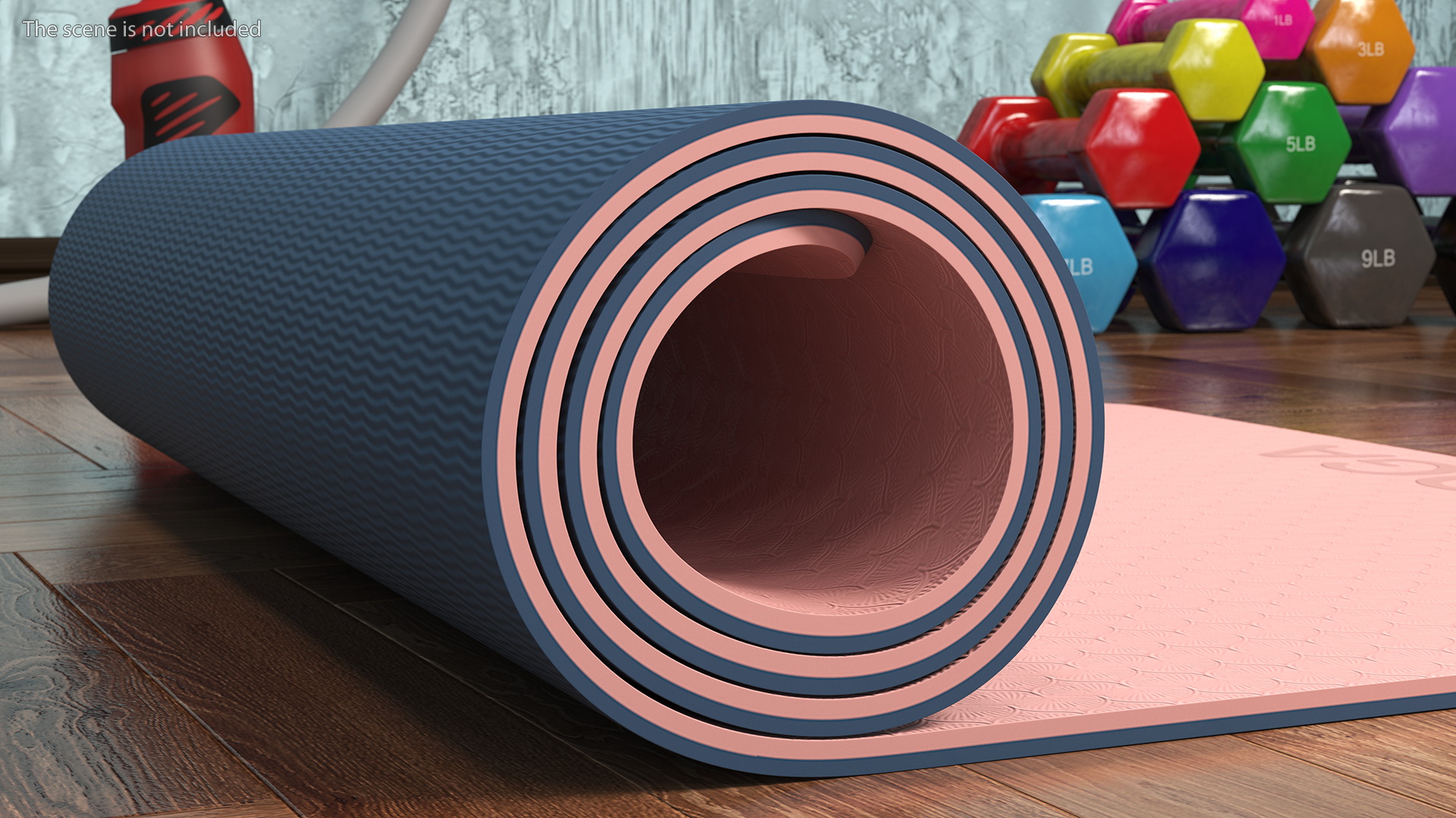 3D model Yoga Mat Rolled Pink