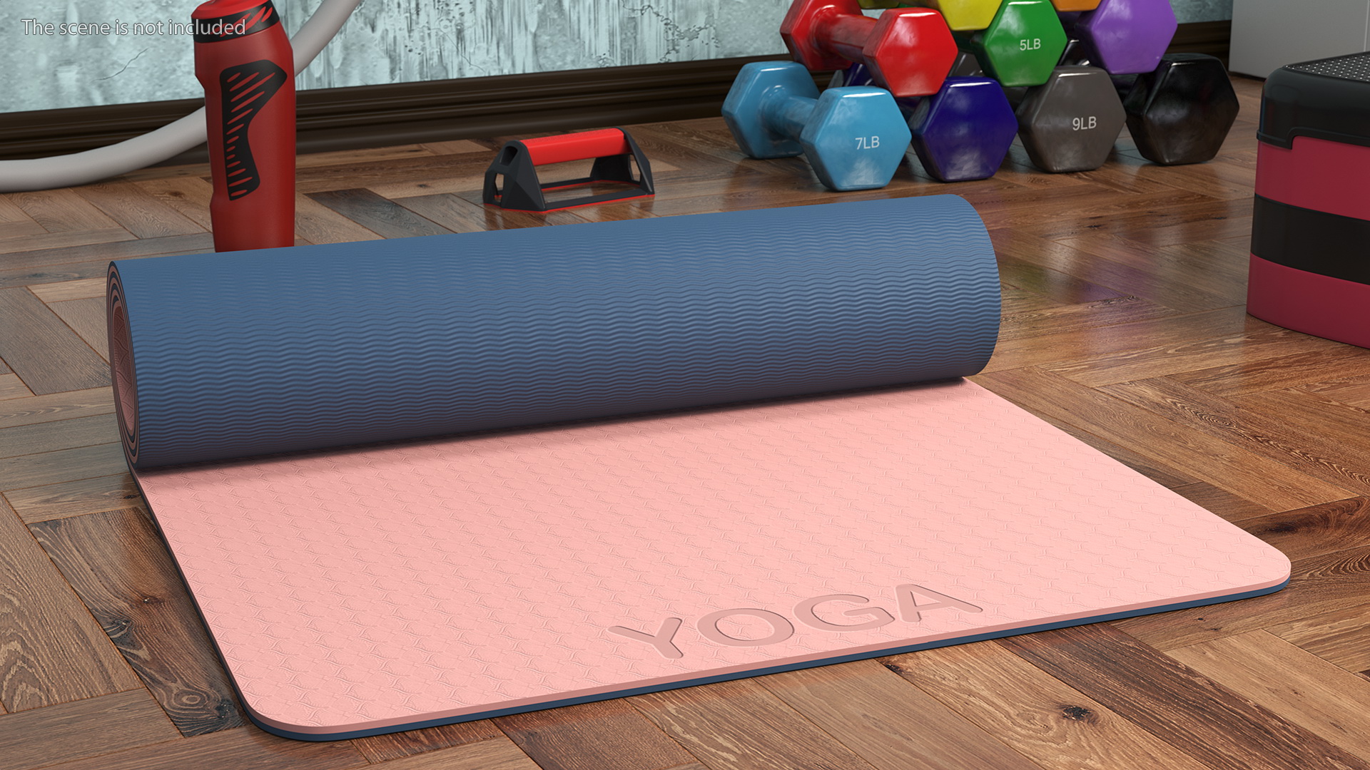 3D model Yoga Mat Rolled Pink