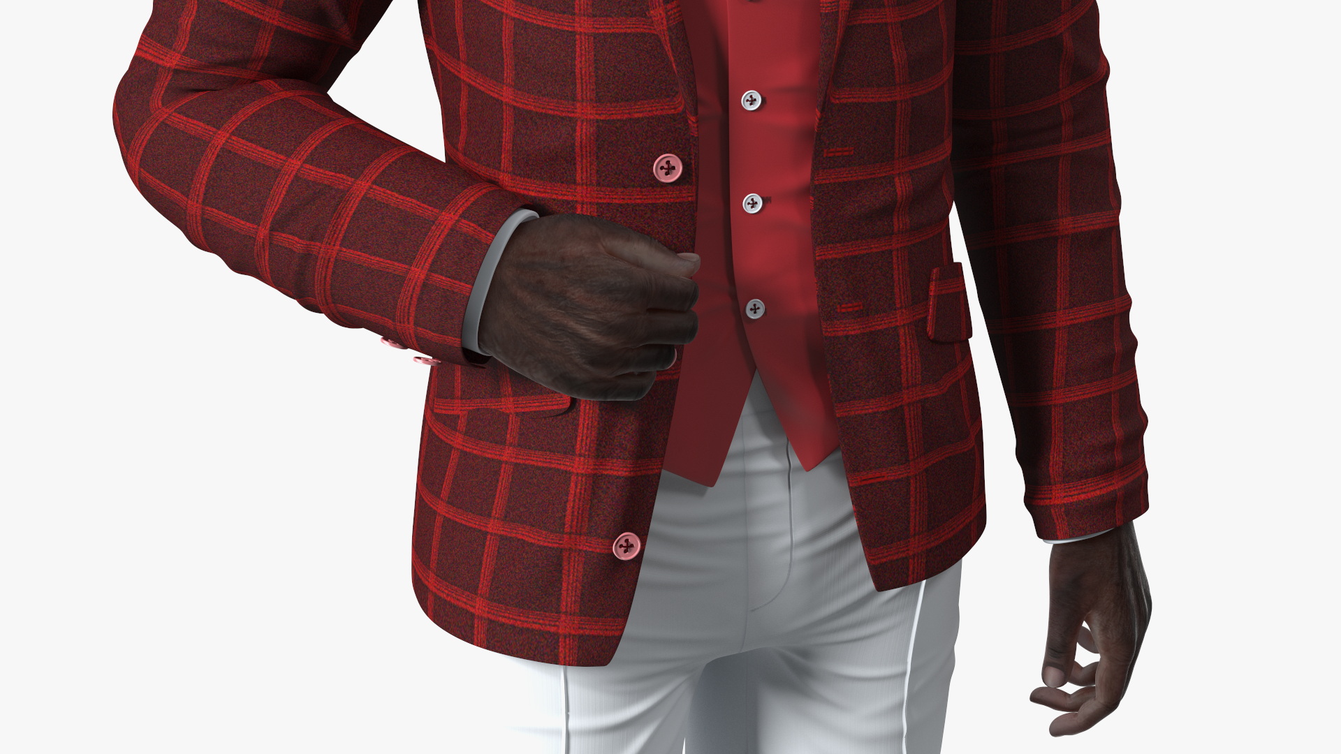 3D Afro American Grandpa Party Outfit Standing model