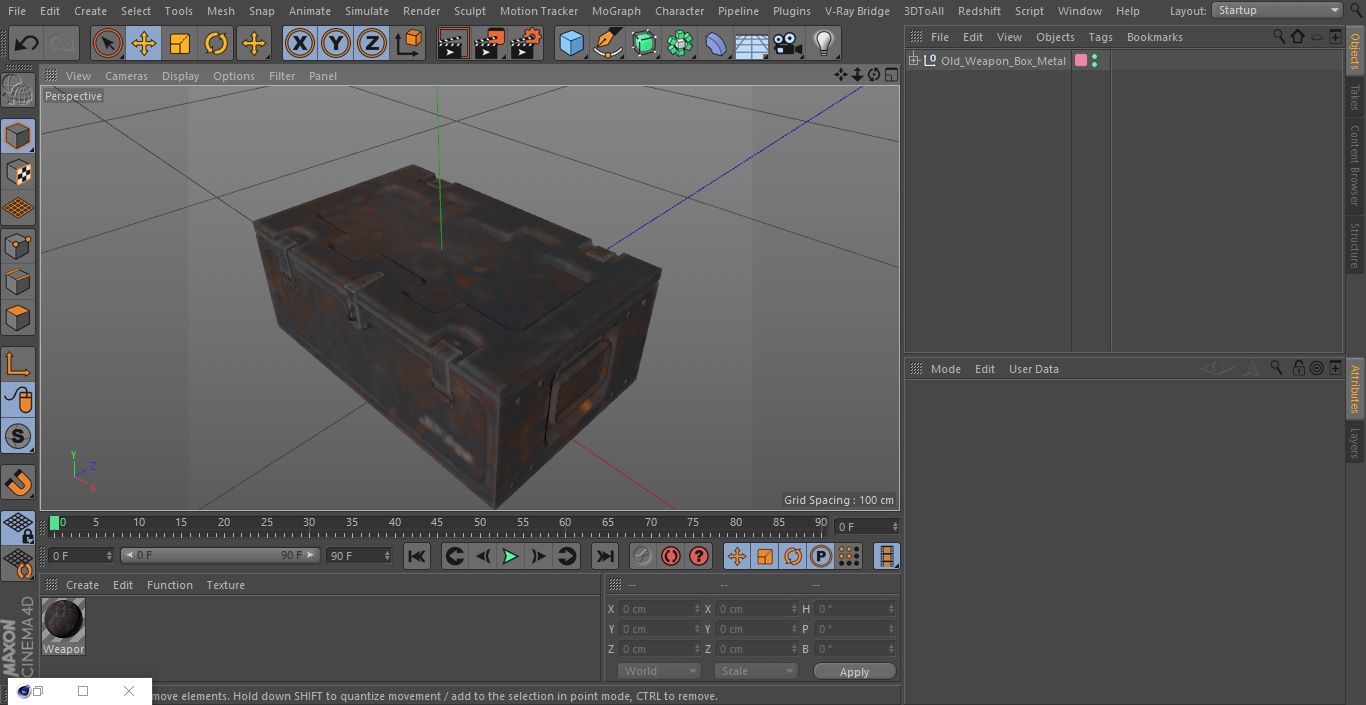 3D model Old Weapon Box Metal
