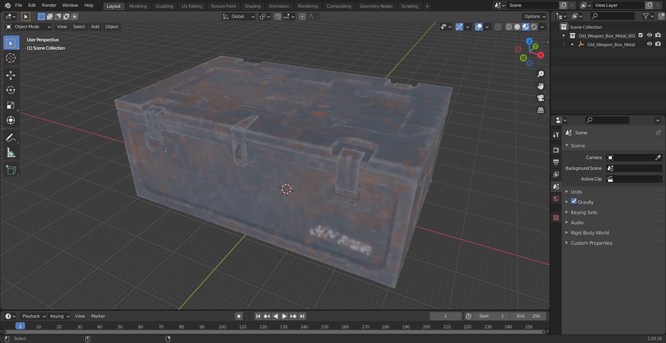 3D model Old Weapon Box Metal