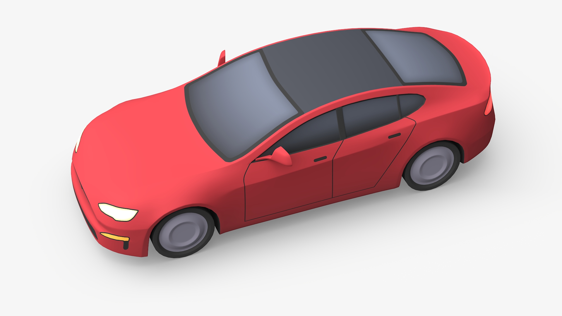 3D Cartoon Tesla Model S Rigged model