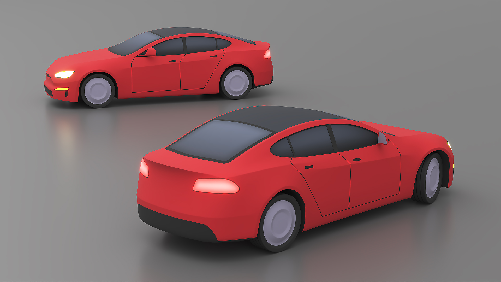 3D Cartoon Tesla Model S Rigged model