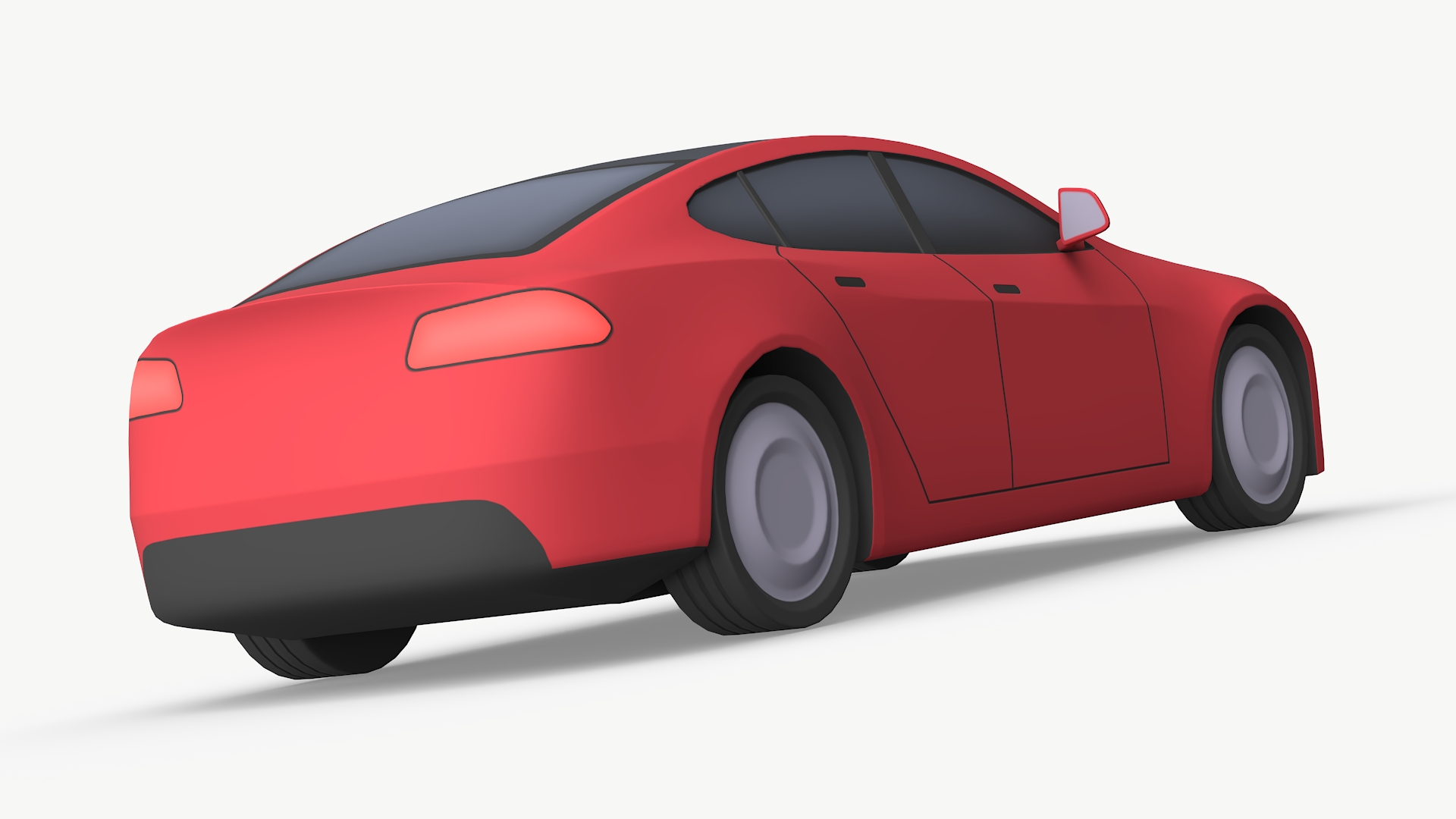 3D Cartoon Tesla Model S Rigged model