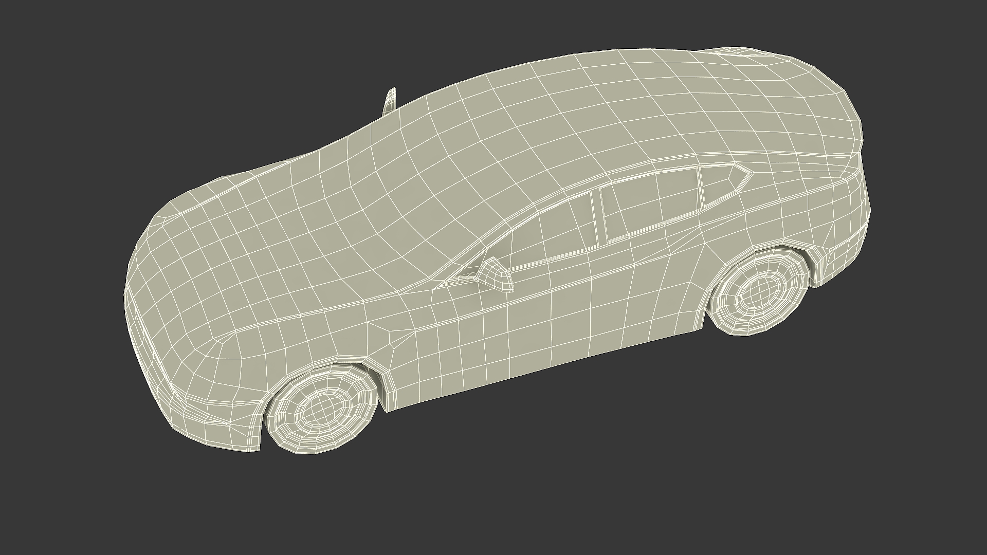 3D Cartoon Tesla Model S Rigged model