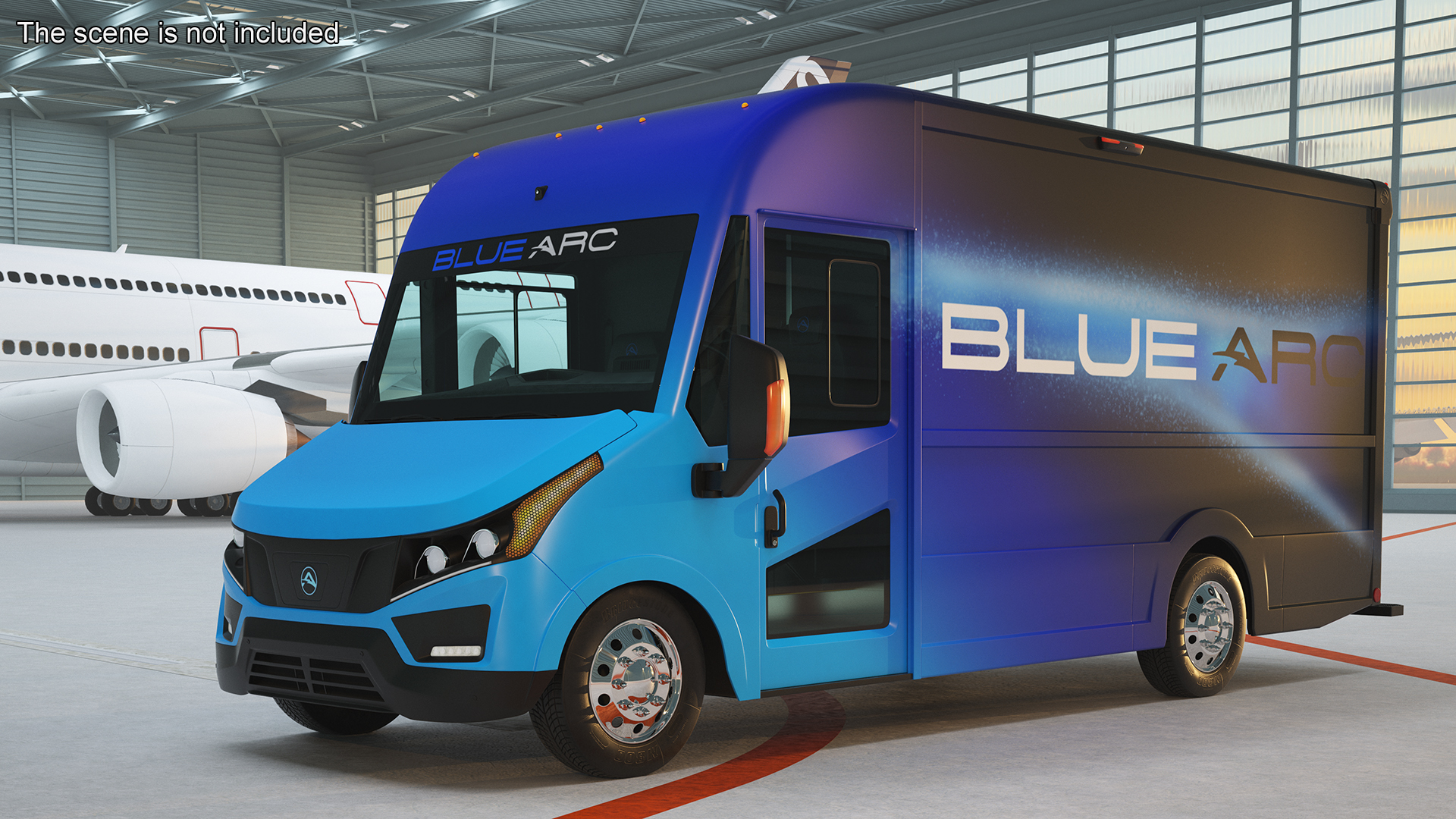 Blue Arc Electric Delivery Van Rigged 3D