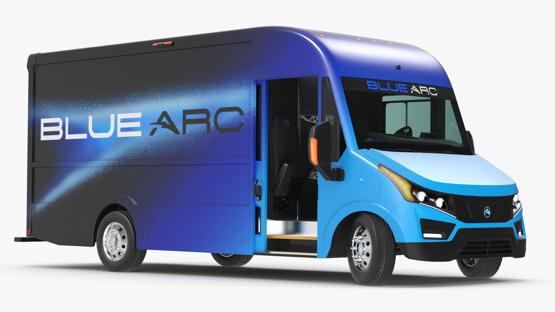 Blue Arc Electric Delivery Van Rigged 3D