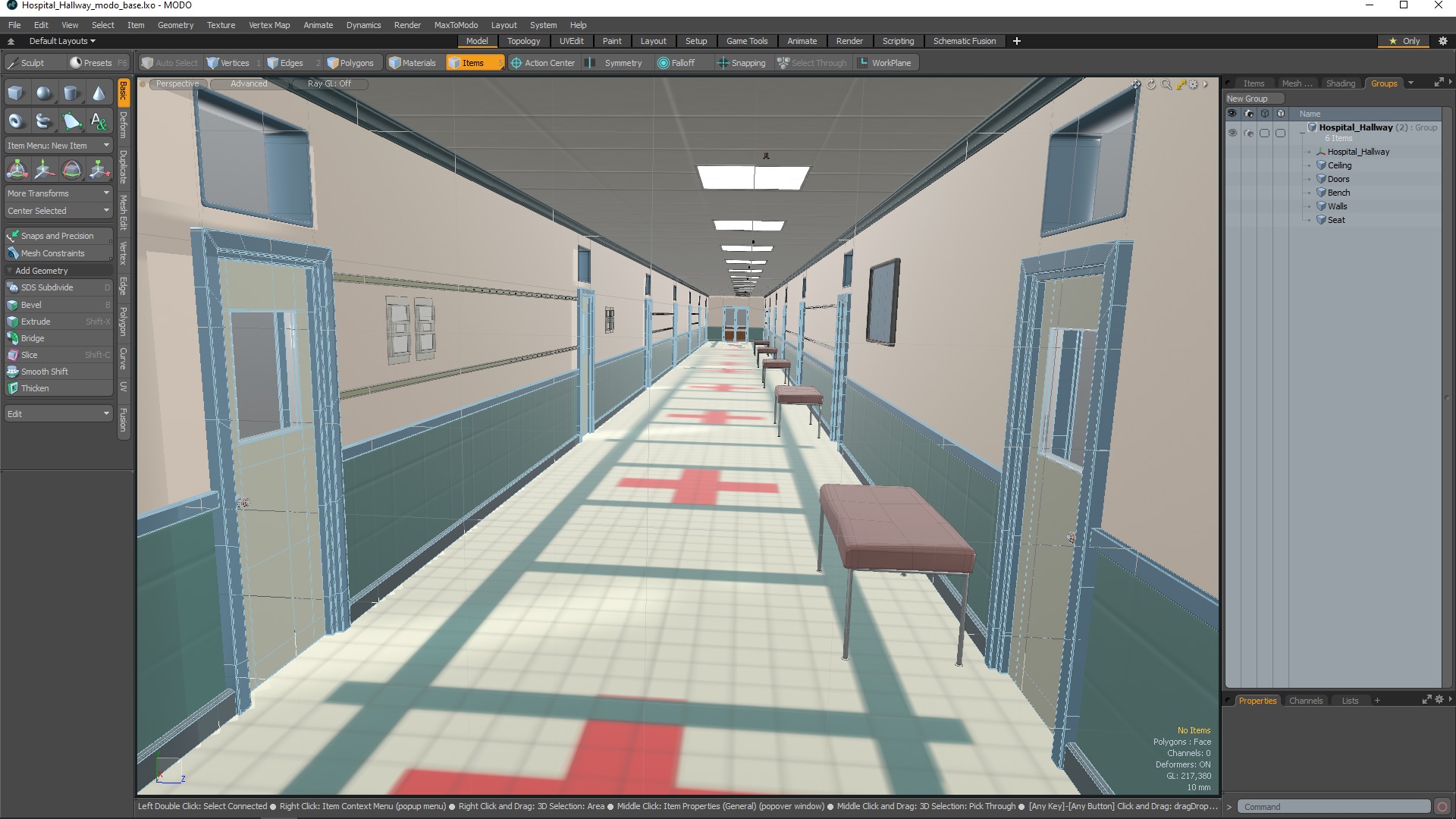 3D Hospital Hallway