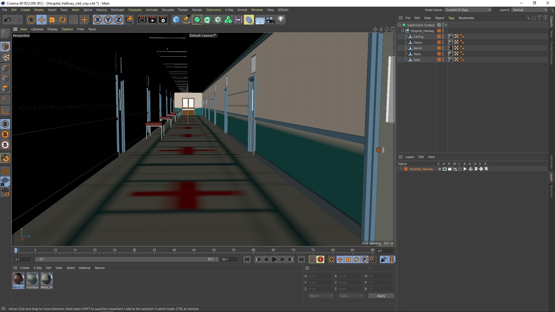 3D Hospital Hallway