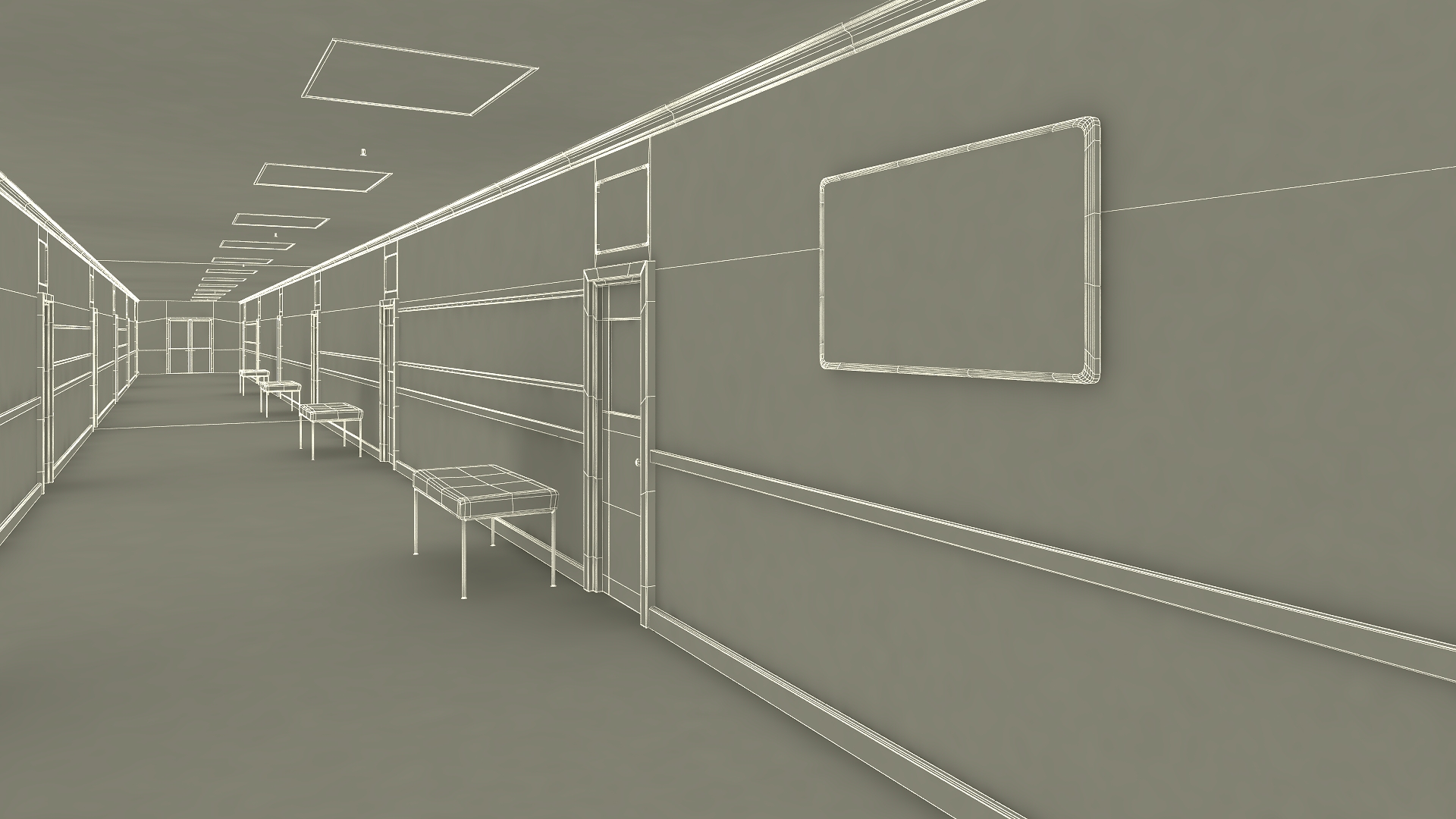 3D Hospital Hallway