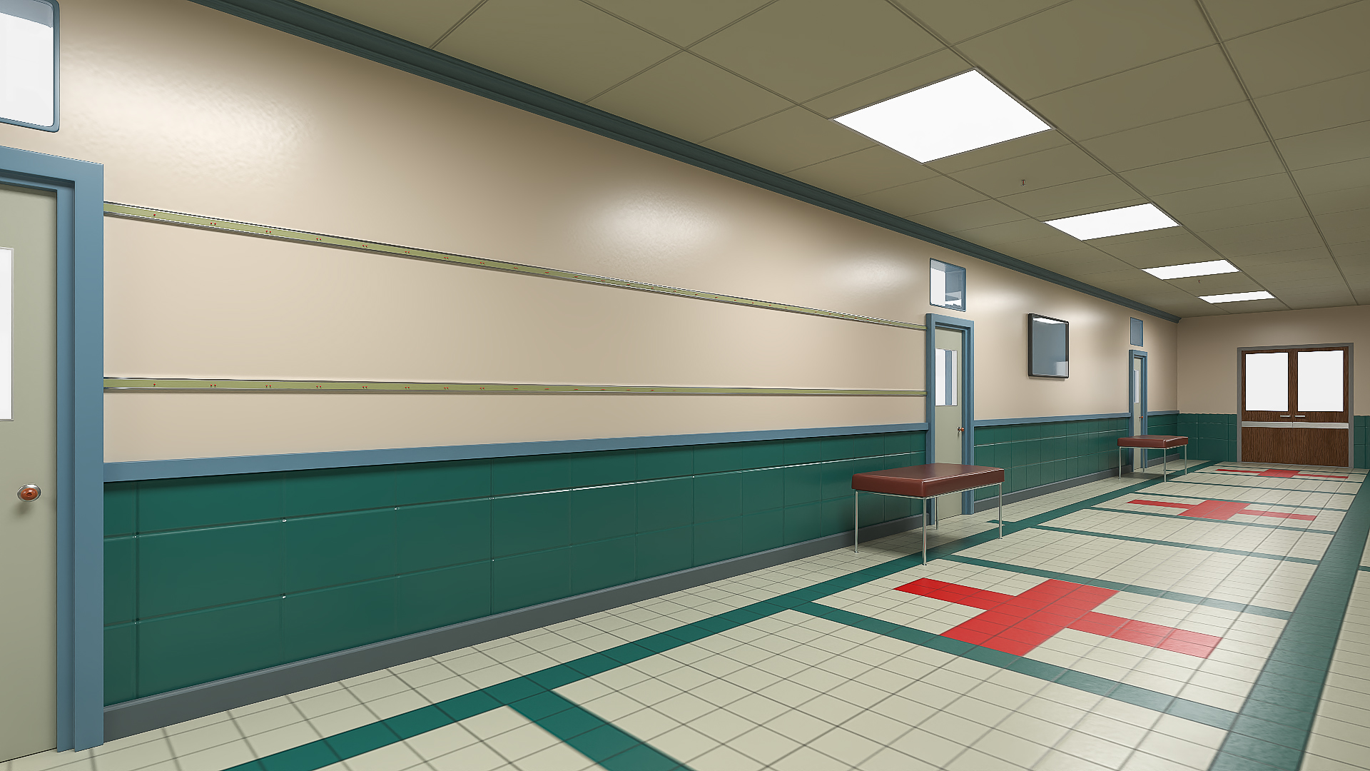 3D Hospital Hallway