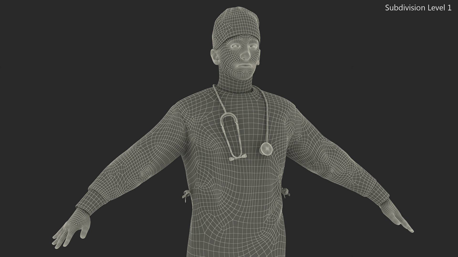 Blood Stained Surgeon Doctor Rigged for Maya 3D model