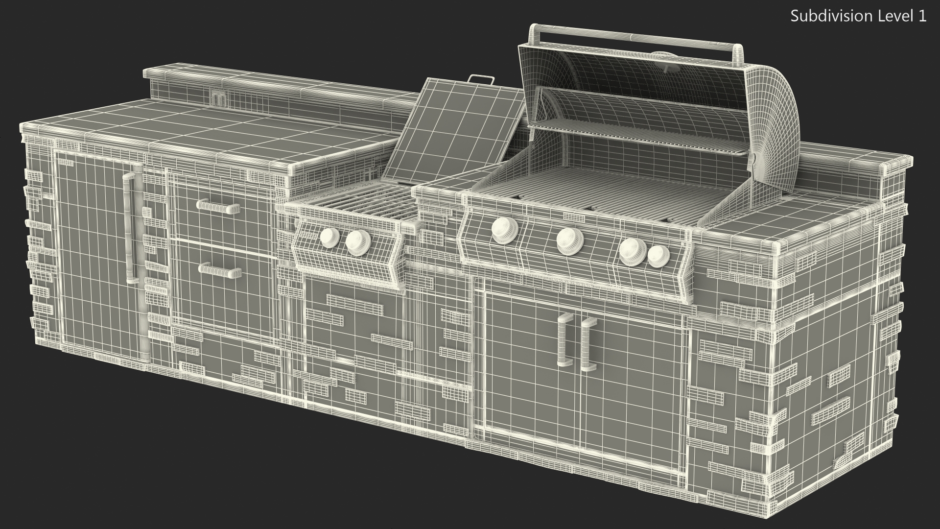 3D FireMagic Built in Outdoor BBQ Kitchen model