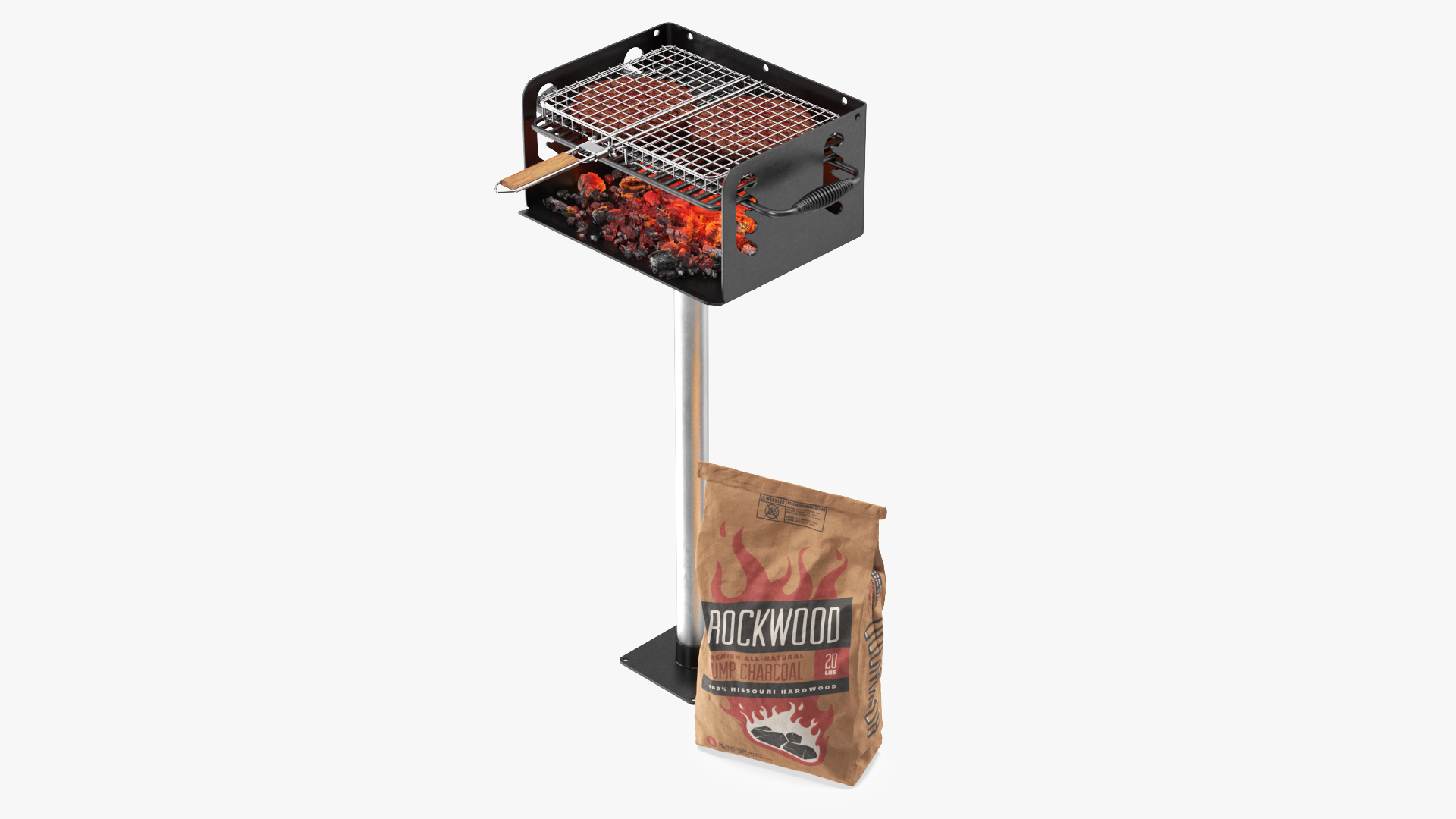 3D Charcoal Grill with Closed Rockwood Charcoal Bag model