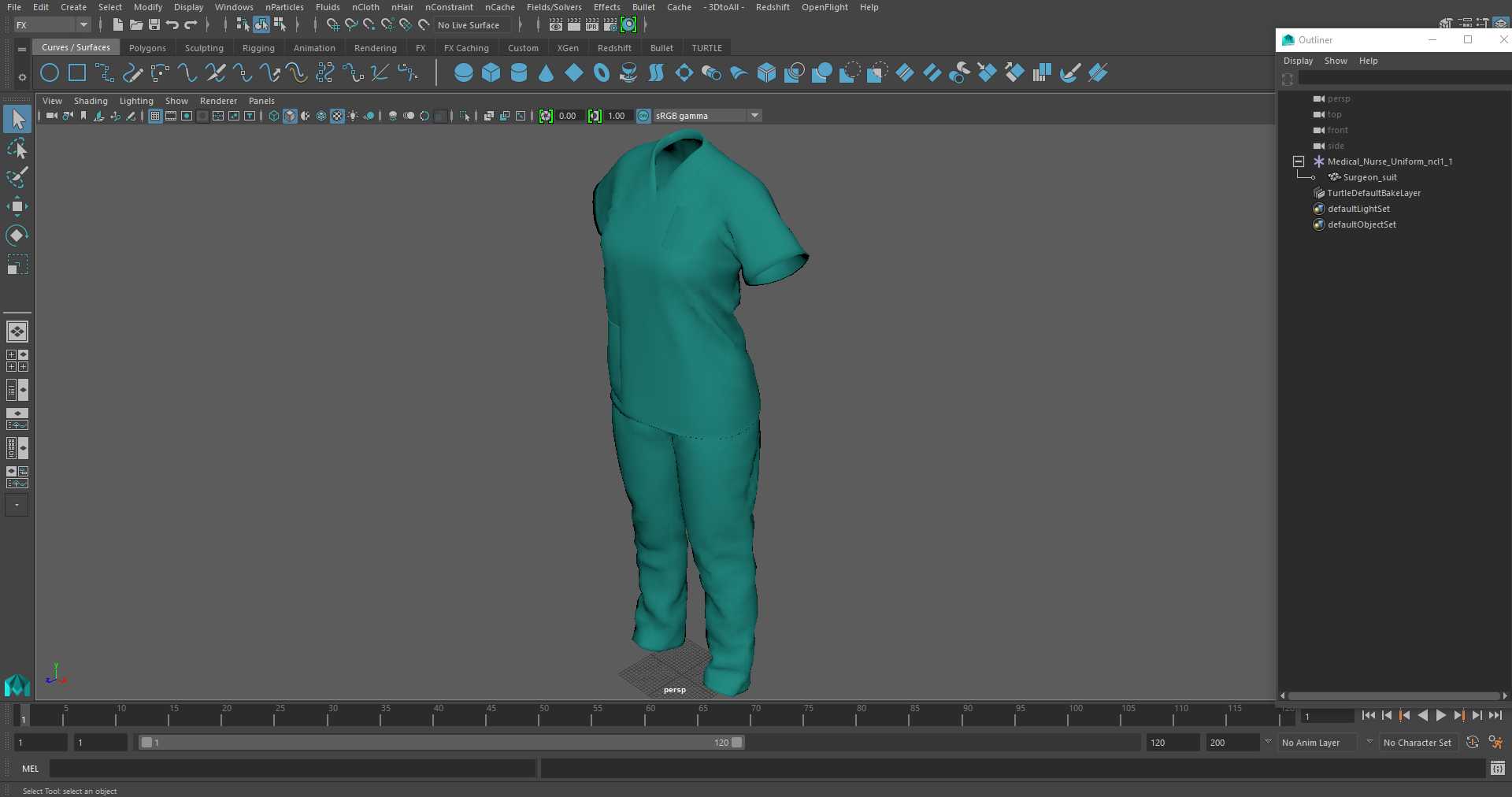 3D Medical Nurse Uniform